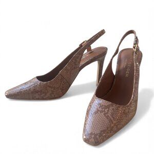 Kurt Geiger Brixton Slingback Courts Pump Pale Pink Snake Print Size US 8